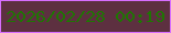 文字の大きさ：3、枠の色：d76efe、背景の色：5d3040、文字の色：1f7503 無料ブログパーツのブログ時計
