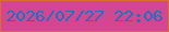 文字の大きさ：1、枠の色：d76f2f、背景の色：d44592、文字の色：1871c2 無料ブログパーツのブログ時計