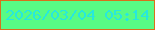 文字の大きさ：3、枠の色：d7711b、背景の色：58fb85、文字の色：27e8dd 無料ブログパーツのブログ時計