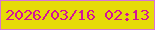 文字の大きさ：1、枠の色：d774d5、背景の色：e6db08、文字の色：d41397 無料ブログパーツのブログ時計