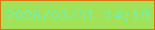 文字の大きさ：5、枠の色：d77513、背景の色：a2e259、文字の色：75f0a5 無料ブログパーツのブログ時計