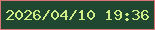 文字の大きさ：5、枠の色：d77576、背景の色：204830、文字の色：d1ed87 無料ブログパーツのブログ時計