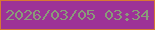 文字の大きさ：5、枠の色：d77833、背景の色：9d3297、文字の色：8a9b79 無料ブログパーツのブログ時計