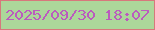 文字の大きさ：2、枠の色：d7787c、背景の色：acd79a、文字の色：bb5bbe 無料ブログパーツのブログ時計