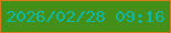文字の大きさ：2、枠の色：d77c18、背景の色：438f18、文字の色：0db8a7 無料ブログパーツのブログ時計