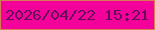 文字の大きさ：3、枠の色：d77c57、背景の色：f3019a、文字の色：660c57 無料ブログパーツのブログ時計