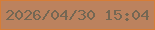 文字の大きさ：4、枠の色：d77d36、背景の色：bc825e、文字の色：756753 無料ブログパーツのブログ時計
