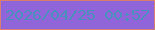 文字の大きさ：3、枠の色：d77d72、背景の色：8f65d9、文字の色：4d90bd 無料ブログパーツのブログ時計