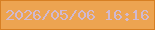 文字の大きさ：5、枠の色：d77f23、背景の色：eda451、文字の色：d0b9d1 無料ブログパーツのブログ時計