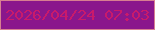 文字の大きさ：2、枠の色：d77f91、背景の色：8a178c、文字の色：c91a6b 無料ブログパーツのブログ時計