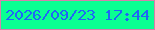 文字の大きさ：5、枠の色：d77fac、背景の色：0aff92、文字の色：2066f6 無料ブログパーツのブログ時計