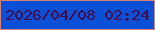 文字の大きさ：3、枠の色：d78177、背景の色：0a50d6、文字の色：450b46 無料ブログパーツのブログ時計