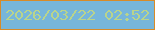 文字の大きさ：5、枠の色：d78b29、背景の色：77b6da、文字の色：b9d48b 無料ブログパーツのブログ時計