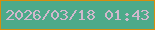 文字の大きさ：5、枠の色：d78d0d、背景の色：4daa8a、文字の色：d1b8cd 無料ブログパーツのブログ時計