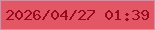 文字の大きさ：5、枠の色：d78ea2、背景の色：e35664、文字の色：9c0721 無料ブログパーツのブログ時計