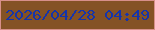 文字の大きさ：1、枠の色：d78f8a、背景の色：845225、文字の色：1534ab 無料ブログパーツのブログ時計