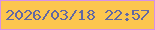 文字の大きさ：1、枠の色：d790e7、背景の色：fcc64e、文字の色：6268a2 無料ブログパーツのブログ時計