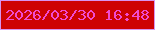 文字の大きさ：3、枠の色：d794ef、背景の色：ce0203、文字の色：f04bd0 無料ブログパーツのブログ時計