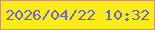 文字の大きさ：4、枠の色：d7955b、背景の色：faec18、文字の色：6a66c9 無料ブログパーツのブログ時計