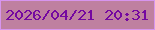 文字の大きさ：4、枠の色：d795ee、背景の色：bf80a0、文字の色：7408a0 無料ブログパーツのブログ時計