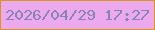文字の大きさ：1、枠の色：d79817、背景の色：eda9ed、文字の色：8783b2 無料ブログパーツのブログ時計