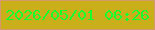 文字の大きさ：4、枠の色：d7996b、背景の色：c9b01a、文字の色：16ff2e 無料ブログパーツのブログ時計