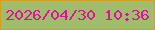 文字の大きさ：3、枠の色：d79f1f、背景の色：9fbd6a、文字の色：df129c 無料ブログパーツのブログ時計