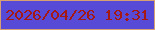 文字の大きさ：1、枠の色：d7a072、背景の色：574ad6、文字の色：a51814 無料ブログパーツのブログ時計