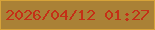 文字の大きさ：2、枠の色：d7a339、背景の色：aa8136、文字の色：c43017 無料ブログパーツのブログ時計