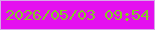 文字の大きさ：3、枠の色：d7a5e9、背景の色：e40fef、文字の色：85c728 無料ブログパーツのブログ時計