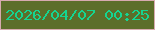 文字の大きさ：5、枠の色：d7aaaf、背景の色：5c6e2a、文字の色：15d591 無料ブログパーツのブログ時計