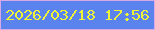 文字の大きさ：1、枠の色：d7aae7、背景の色：5a83ee、文字の色：eff439 無料ブログパーツのブログ時計