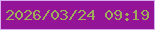 文字の大きさ：4、枠の色：d7aced、背景の色：931497、文字の色：9faa5b 無料ブログパーツのブログ時計