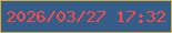 文字の大きさ：1、枠の色：d7ad3f、背景の色：355d8a、文字の色：fa4b47 無料ブログパーツのブログ時計