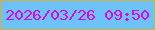 文字の大きさ：4、枠の色：d7af3e、背景の色：6dc3f9、文字の色：d508f0 無料ブログパーツのブログ時計