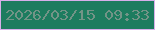 文字の大きさ：3、枠の色：d7afea、背景の色：1d7c5f、文字の色：729487 無料ブログパーツのブログ時計