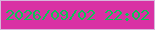 文字の大きさ：5、枠の色：d7b7db、背景の色：d931a4、文字の色：0dc456 無料ブログパーツのブログ時計