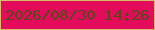 文字の大きさ：4、枠の色：d7bd68、背景の色：e40b5c、文字の色：514b18 無料ブログパーツのブログ時計