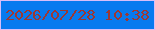 文字の大きさ：4、枠の色：d7bef9、背景の色：077aef、文字の色：9c3834 無料ブログパーツのブログ時計