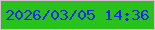 文字の大きさ：4、枠の色：d7bfd2、背景の色：29c21d、文字の色：1029ec 無料ブログパーツのブログ時計
