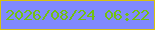 文字の大きさ：4、枠の色：d7c20c、背景の色：8089fd、文字の色：73c111 無料ブログパーツのブログ時計