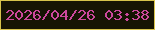 文字の大きさ：4、枠の色：d7c34b、背景の色：161403、文字の色：cc489c 無料ブログパーツのブログ時計