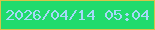 文字の大きさ：1、枠の色：d7c449、背景の色：20db6d、文字の色：a5d9f8 無料ブログパーツのブログ時計