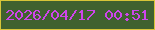 文字の大きさ：2、枠の色：d7c538、背景の色：3f612f、文字の色：ce45eb 無料ブログパーツのブログ時計