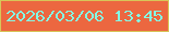 文字の大きさ：3、枠の色：d7c559、背景の色：ec6740、文字の色：84f9e4 無料ブログパーツのブログ時計