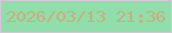 文字の大きさ：5、枠の色：d7c6d7、背景の色：90deaa、文字の色：ceab7d 無料ブログパーツのブログ時計