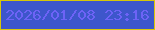 文字の大きさ：4、枠の色：d7c708、背景の色：3d56cb、文字の色：6d63f6 無料ブログパーツのブログ時計