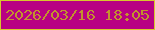 文字の大きさ：2、枠の色：d7c82d、背景の色：b80183、文字の色：c2932d 無料ブログパーツのブログ時計