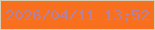 文字の大きさ：2、枠の色：d7cdb3、背景の色：f86f1e、文字の色：b381a4 無料ブログパーツのブログ時計