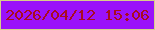 文字の大きさ：4、枠の色：d7cf88、背景の色：9a12f9、文字の色：a90b1f 無料ブログパーツのブログ時計